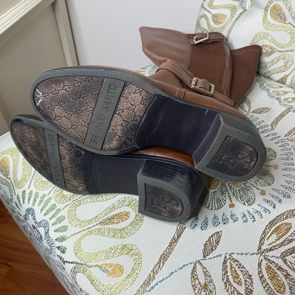 Women's Camel Tan Franco Sarto Leather Boots Sz 6 - Picture 4 of 4